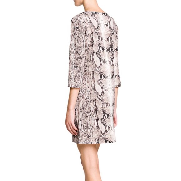 Mango Snakeskin Print Satin Shift Dress - Picture 4 of 4